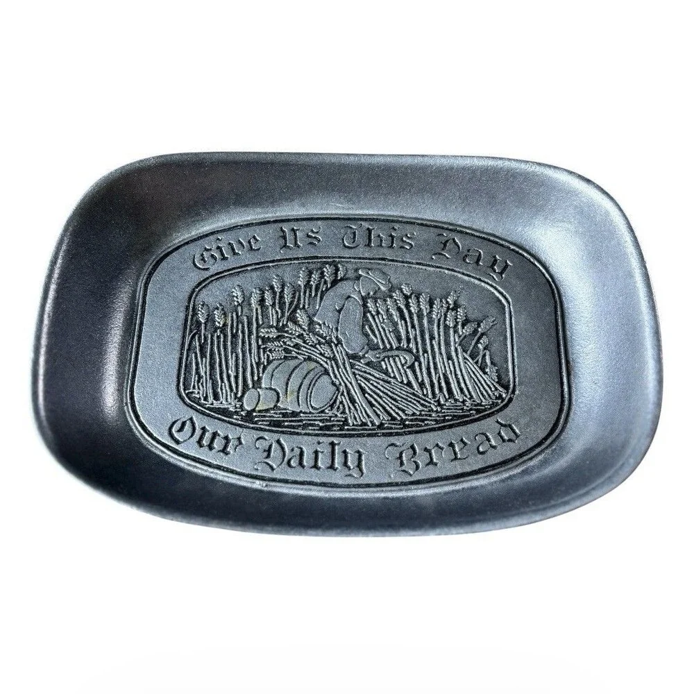 Wilton Armetale Give Us This Day Our Daily Bread Pewter Bread Tray Platter 9